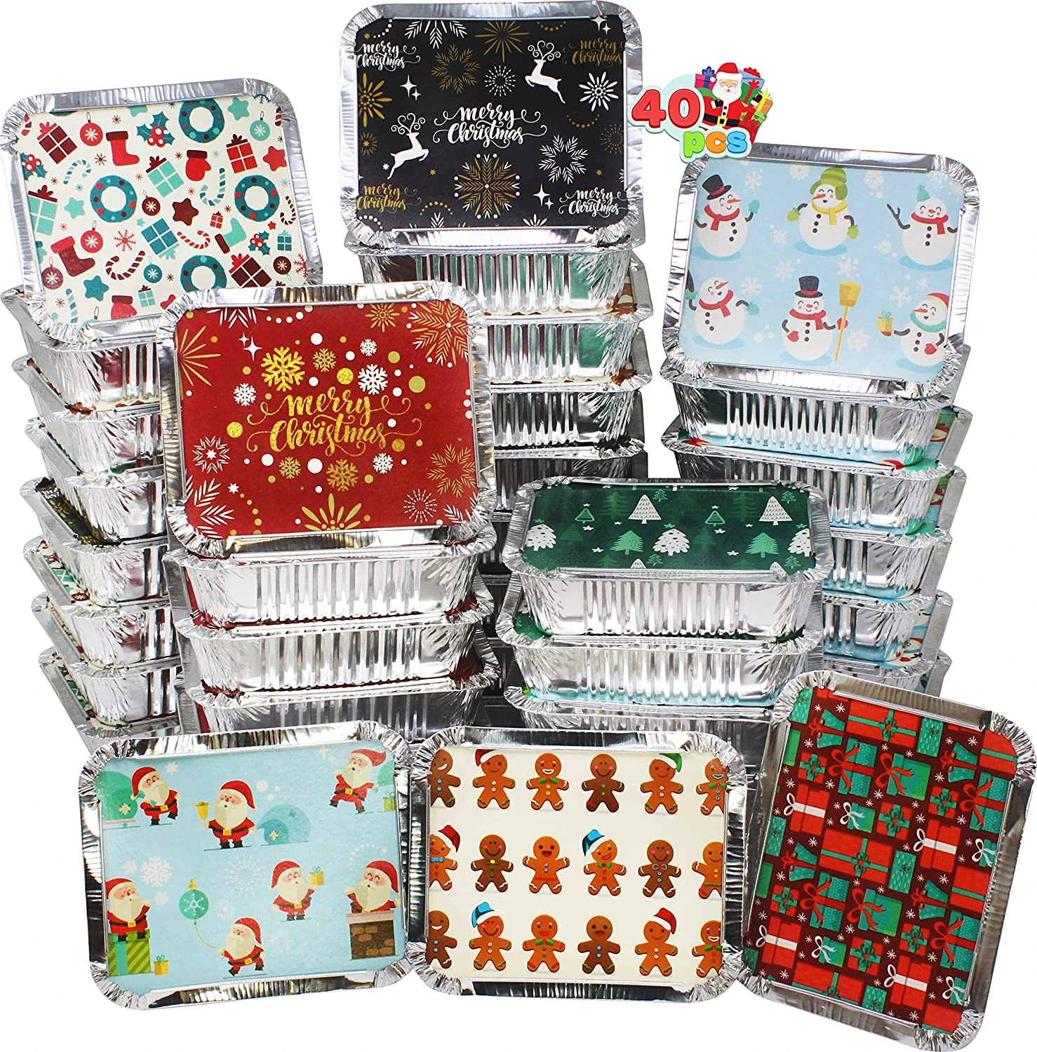 Christmas Treat Foil Containers, 40 Pcs 4 Christmas Treat Foil Containers, 40 Pcs - Image 2
