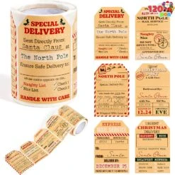 Christmas Gift Tag Kraft Paper North Pole Style