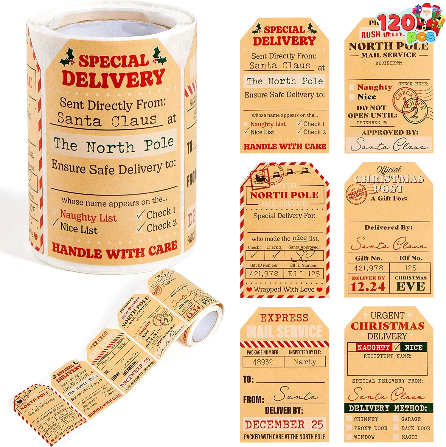 Christmas Gift Tag Kraft Paper North Pole Style 3 Christmas Gift Tag Kraft Paper North Pole Style