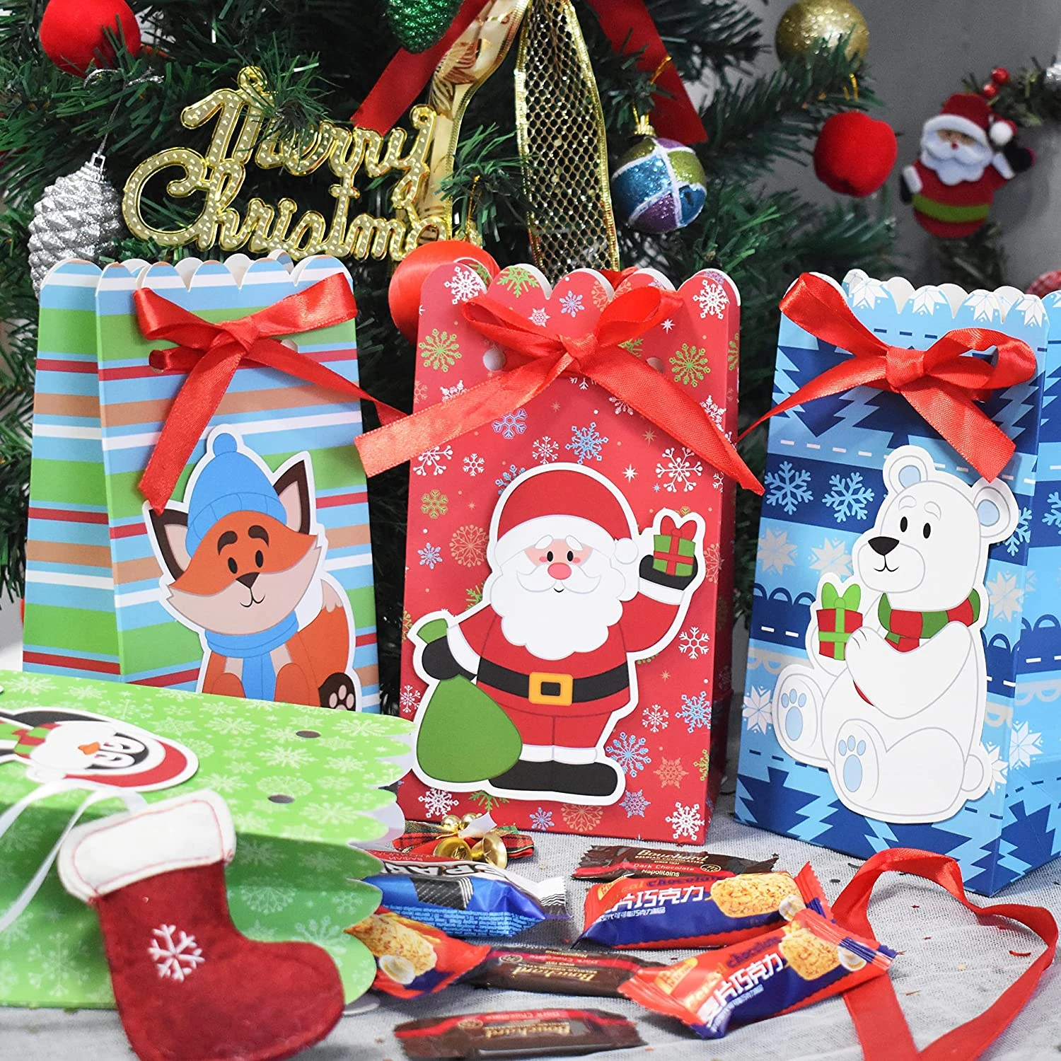 Christmas Treat Bags With Large Sticking Tag, 24pcs 8 Christmas Treat Bags With Large Sticking Tag, 24pcs - Image 6