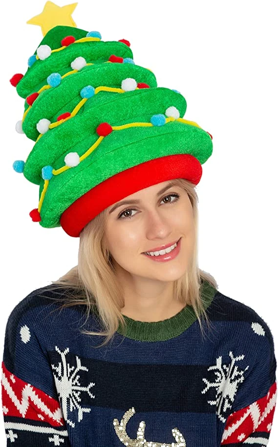Plush Christmas Tree Hat 4 Plush Christmas Tree Hat - Image 2