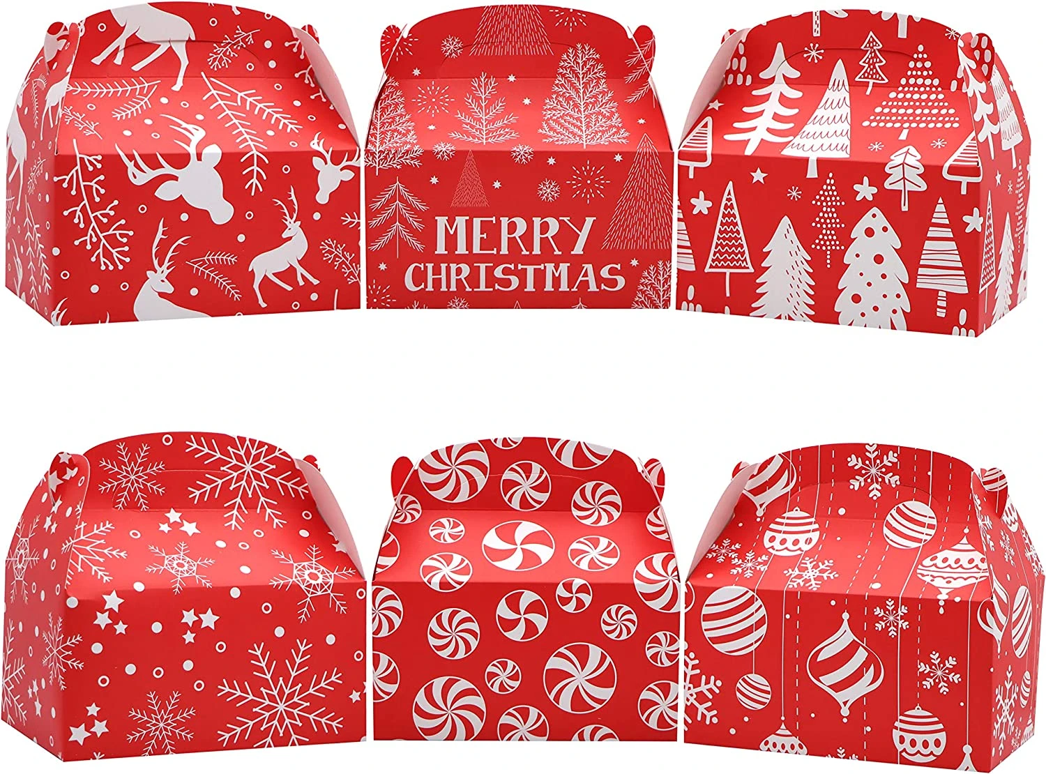 5.25" Christmas Red Gable Candy Boxes, 24 Pcs 5 5.25" Christmas Red Gable Candy Boxes, 24 Pcs - Image 3