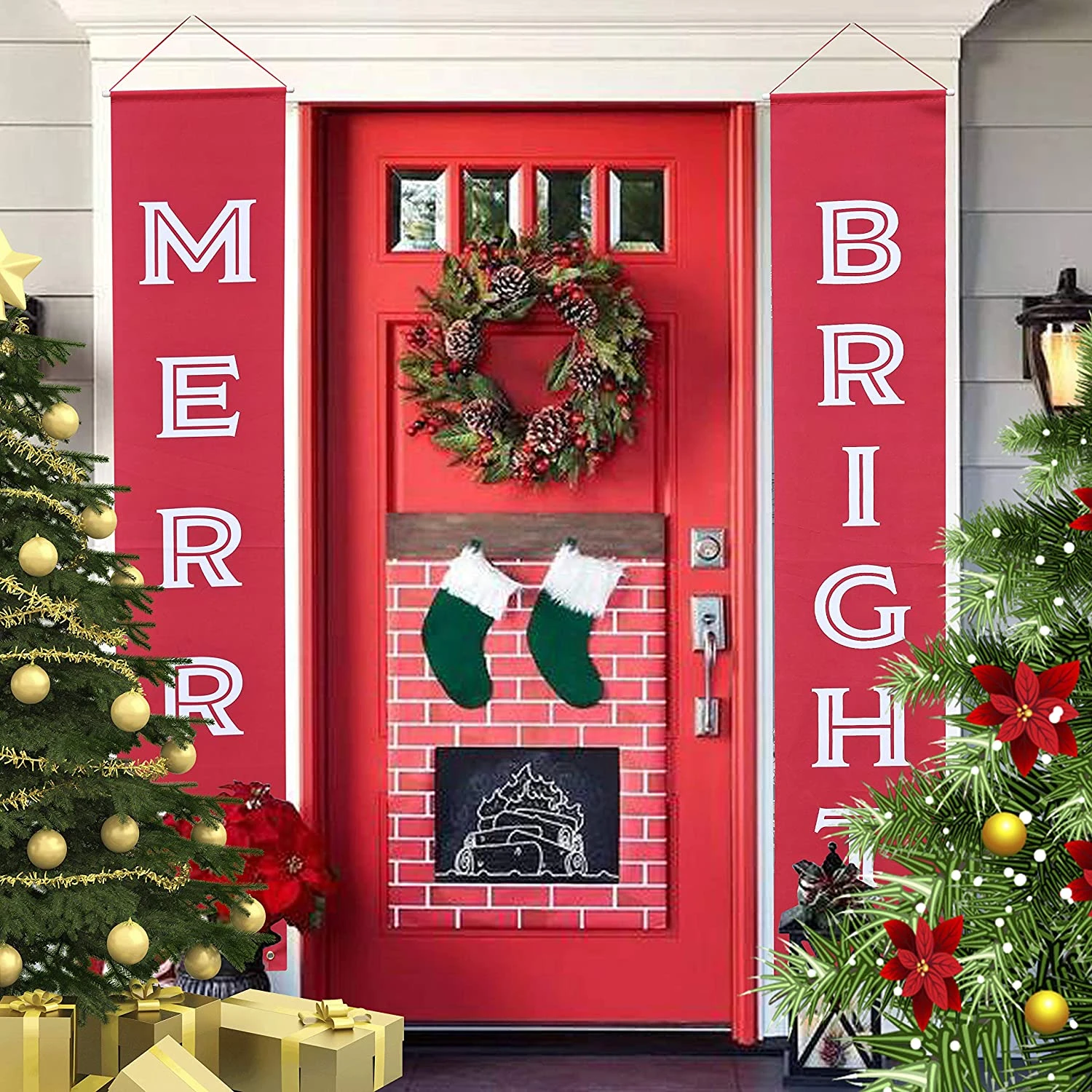 Merry And Bright Christmas Banner 4 Merry And Bright Christmas Banner - Image 2