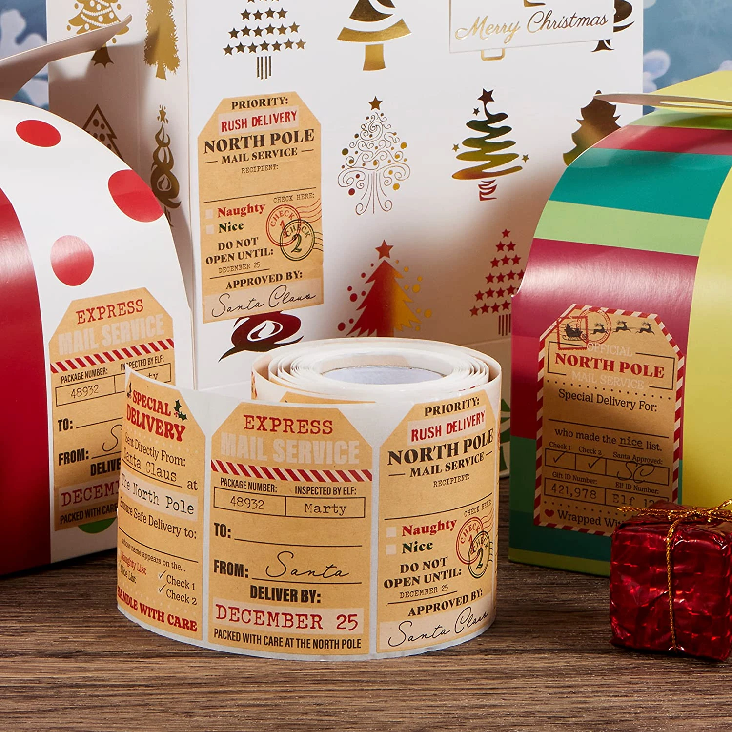 Christmas Gift Tag Kraft Paper North Pole Style 10 Christmas Gift Tag Kraft Paper North Pole Style - Image 8