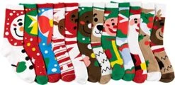 Soft Cotton Christmas Socks Set, 12 Pack 11 Soft Cotton Christmas Socks Set, 12 Pack -Xmas Supplies Shop 91RF0 Ki mL. AC UX569