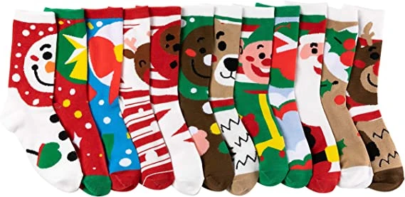 Soft Cotton Christmas Socks Set, 12 Pack 5 Soft Cotton Christmas Socks Set, 12 Pack - Image 3