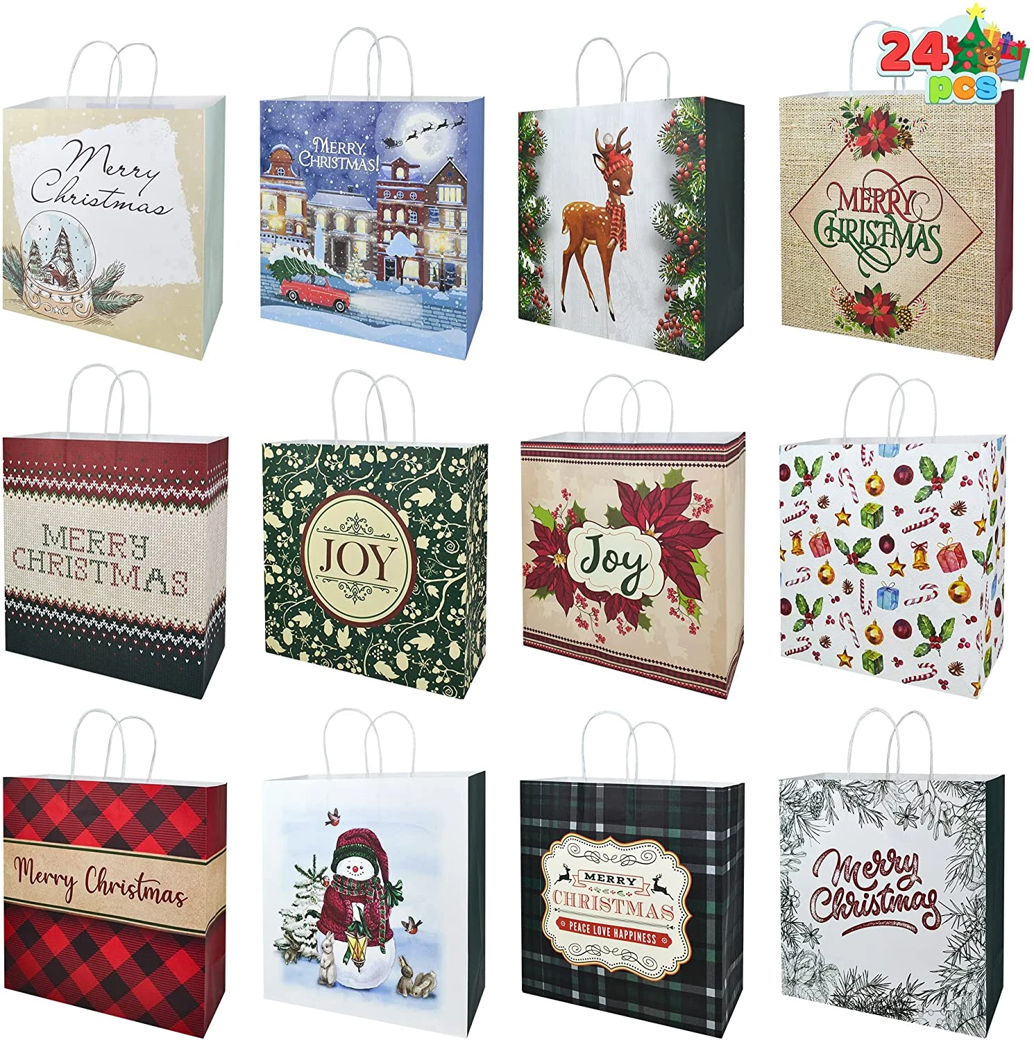 Christmas Themed Shopping Bags, 36 Pcs 5 Christmas Themed Shopping Bags, 36 Pcs - Image 3