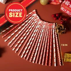 200Pcs Christmas Red Paper Straws 16 200Pcs Christmas Red Paper Straws -Xmas Supplies Shop 91U FbvRQ5L. AC SL1500