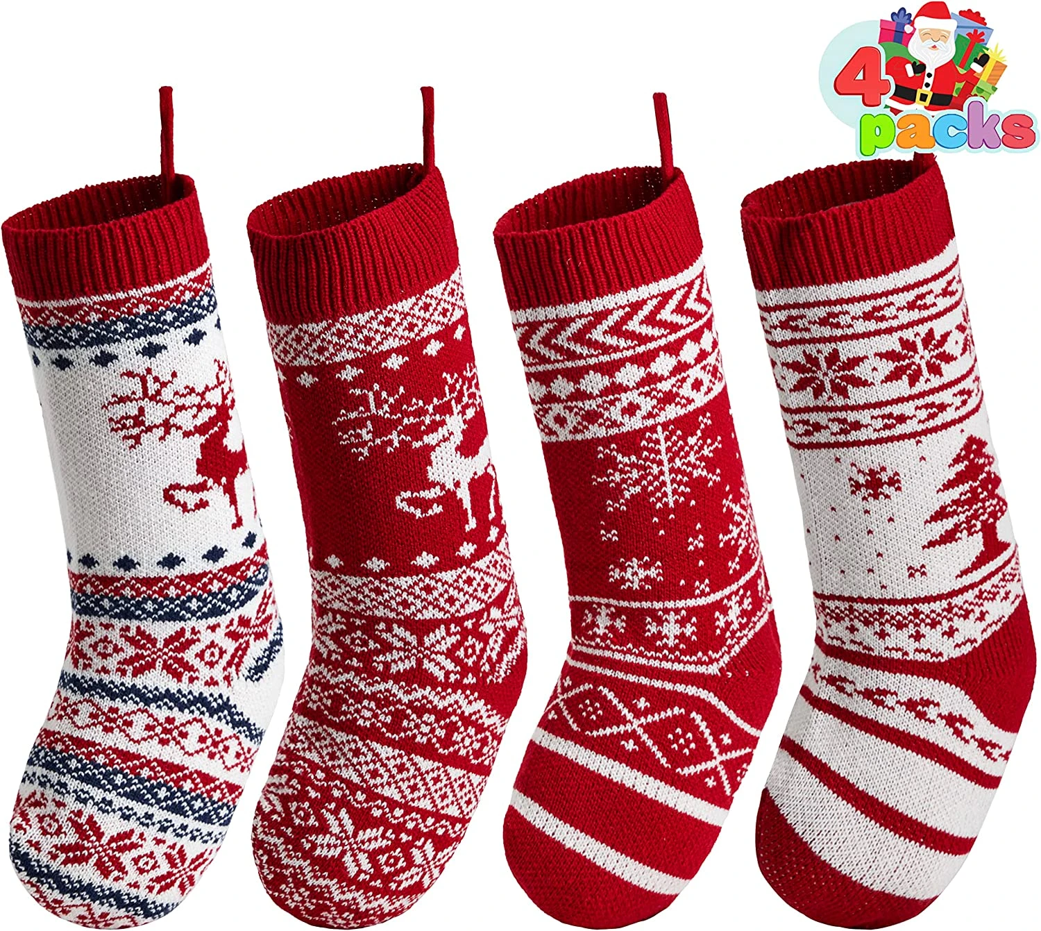15" Knit Christmas Stockings, 4 Pack 11 15" Knit Christmas Stockings, 4 Pack - Image 9