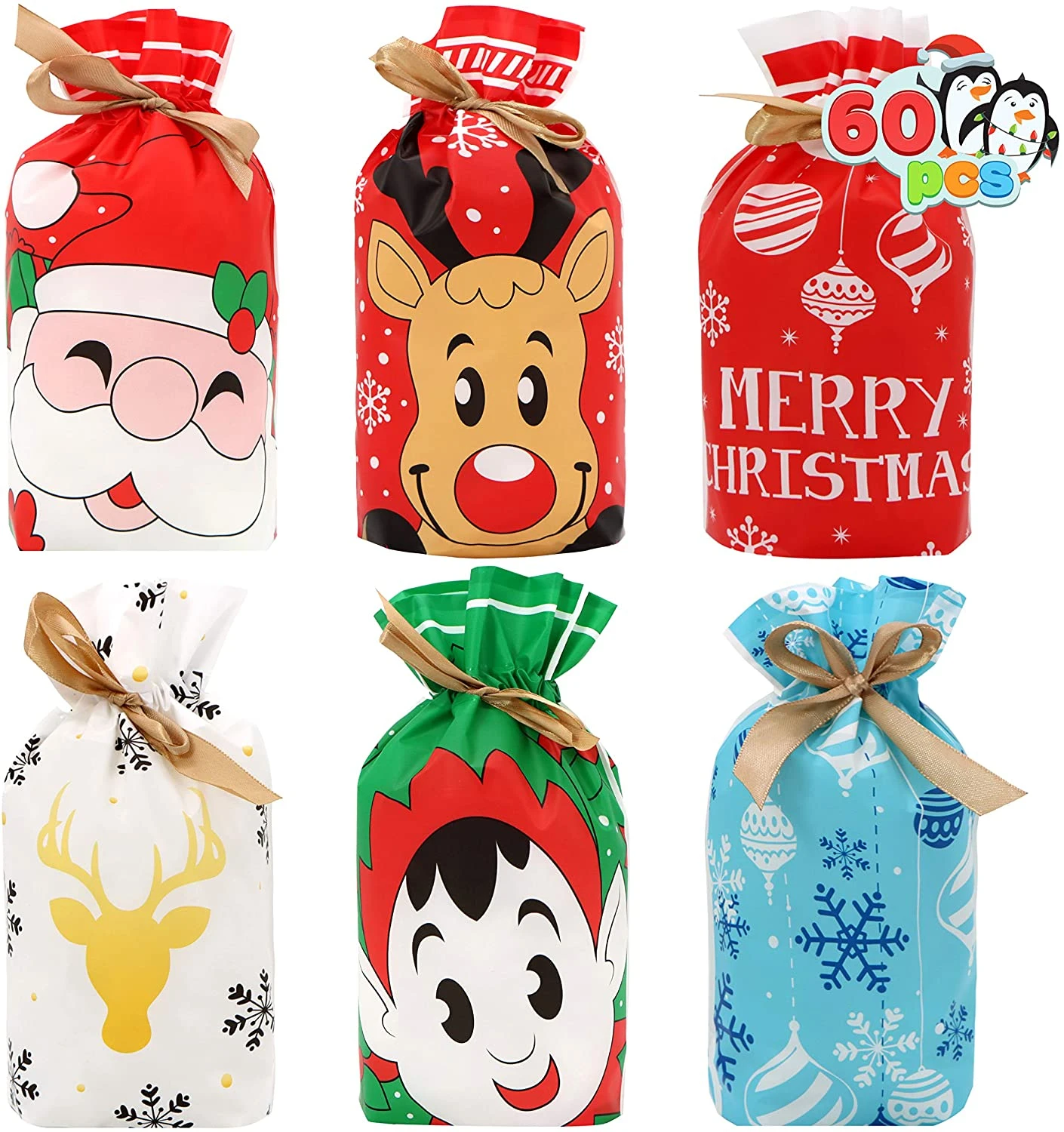 Christmas X-Large Candy Bags, 60 Pcs 4 Christmas X-Large Candy Bags, 60 Pcs - Image 2