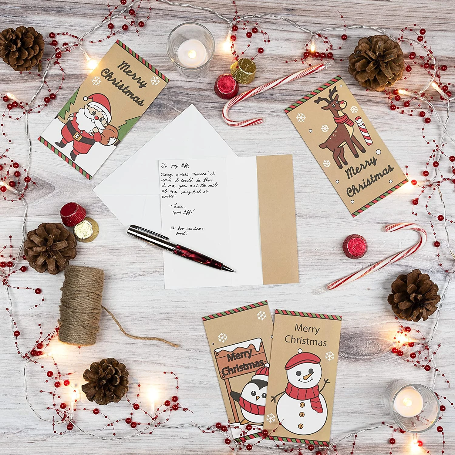 Christmas Gift Card Craft Paper With Envelopes, 30 PCs 8 Christmas Gift Card Craft Paper With Envelopes, 30 PCs - Image 6