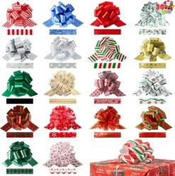 36Pcs Christmas Gift Wrap Ribbon Pull Bows