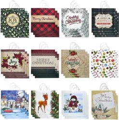 Christmas Themed Shopping Bags, 36 Pcs