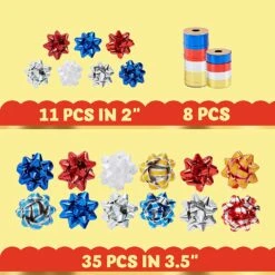 48Pcs Christmas Gift Bow Assortment, Red Silver Blue White 15 48Pcs Christmas Gift Bow Assortment, Red Silver Blue White -Xmas Supplies Shop 91iJuU3KKSL. AC SL1500