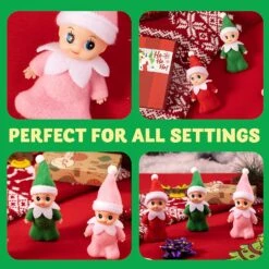 Green Pink Red Tiny Baby Elf Doll Christmas 14 Green Pink Red Tiny Baby Elf Doll Christmas -Xmas Supplies Shop 91s AkckiCL. AC SL1500