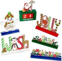 Wooden Christmas Tabletop Centerpiece Decor