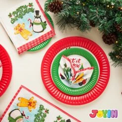 96Pcs Christmas Paper Plates And Napkins Set 18 96Pcs Christmas Paper Plates And Napkins Set -Xmas Supplies Shop 91zyZ jxVXL. AC SL1500