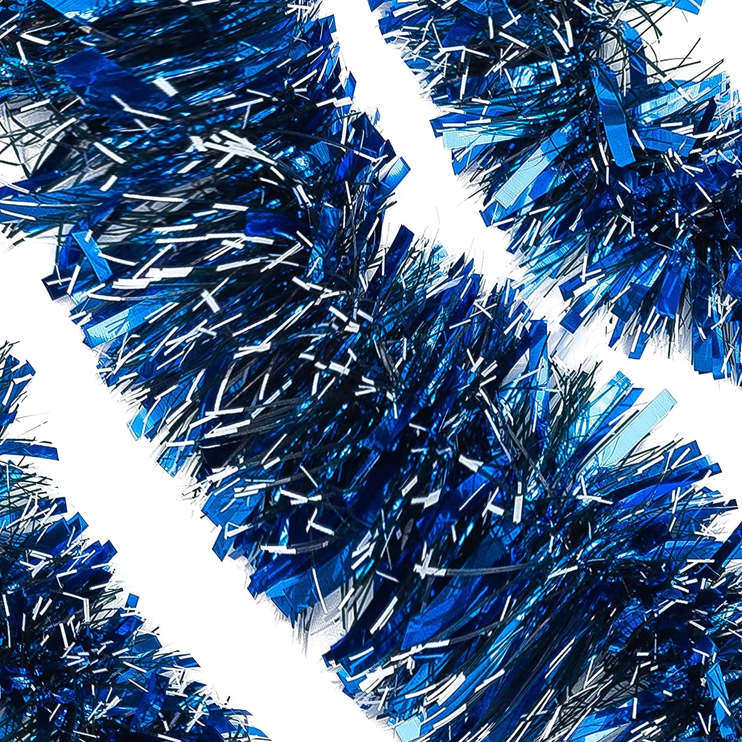 6.6 Ft. Christmas Blue Sparkly Tinsel Garland, 4 Pcs 4 6.6 Ft. Christmas Blue Sparkly Tinsel Garland, 4 Pcs - Image 2