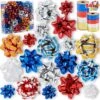 48Pcs Christmas Gift Bow Assortment, Red Silver Blue White -Xmas Supplies Shop A1HgqPXPh7L. AC SL1500