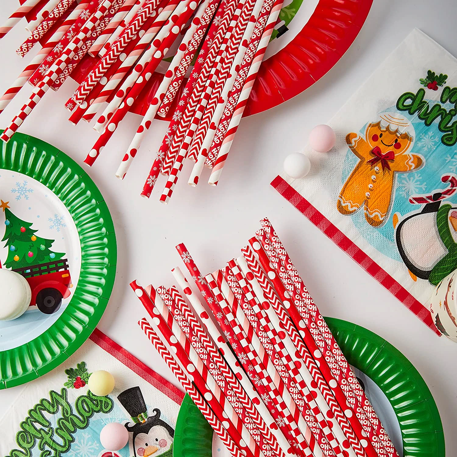 200Pcs Christmas Red Paper Straws 10 200Pcs Christmas Red Paper Straws - Image 8