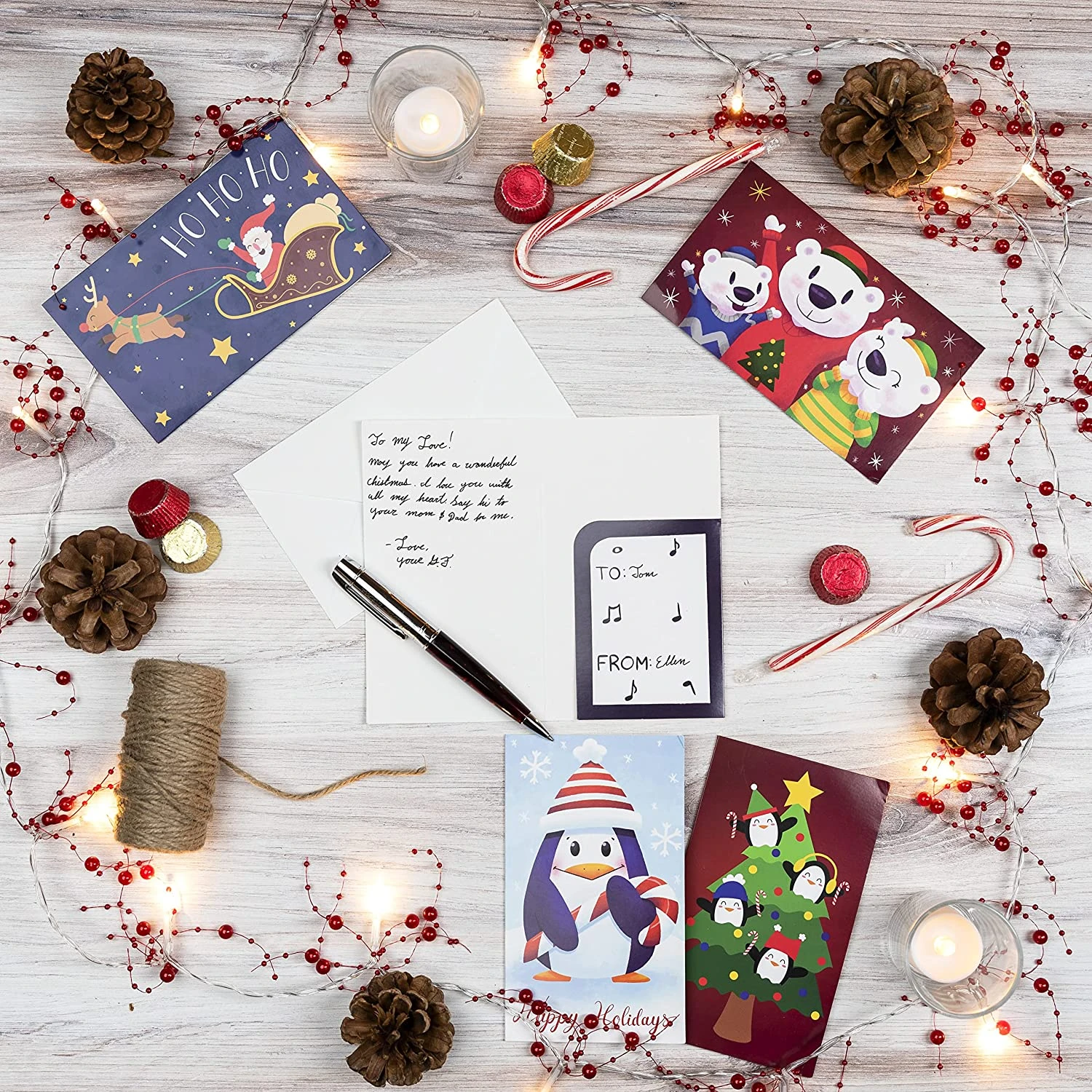 Christmas Colored Print Bear Gift Card Holder With Envelopes, 48 Pcs 7 Christmas Colored Print Bear Gift Card Holder With Envelopes, 48 Pcs - Image 5