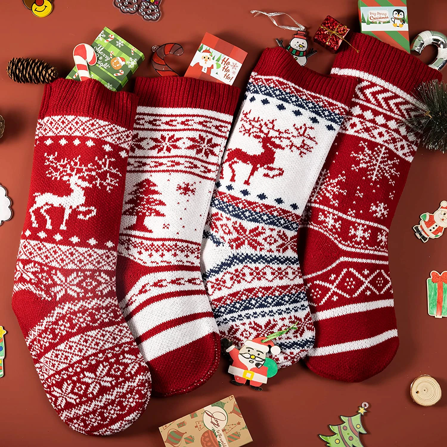 15" Knit Christmas Stockings, 4 Pack 8 15" Knit Christmas Stockings, 4 Pack - Image 6