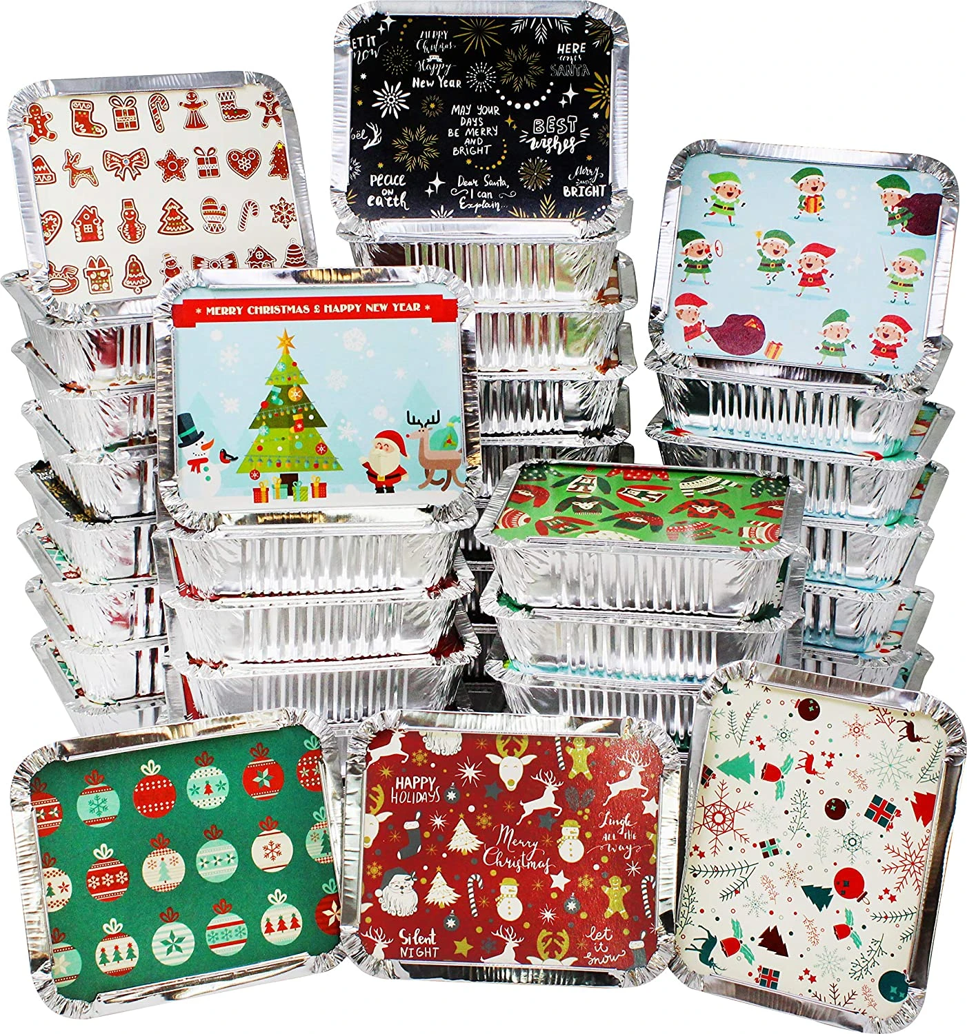 Christmas Foil Containers, 40pcs 3 Christmas Foil Containers, 40pcs