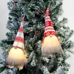 Christmas Light Gnome Swedish Santa Tomte Hanging Ornaments