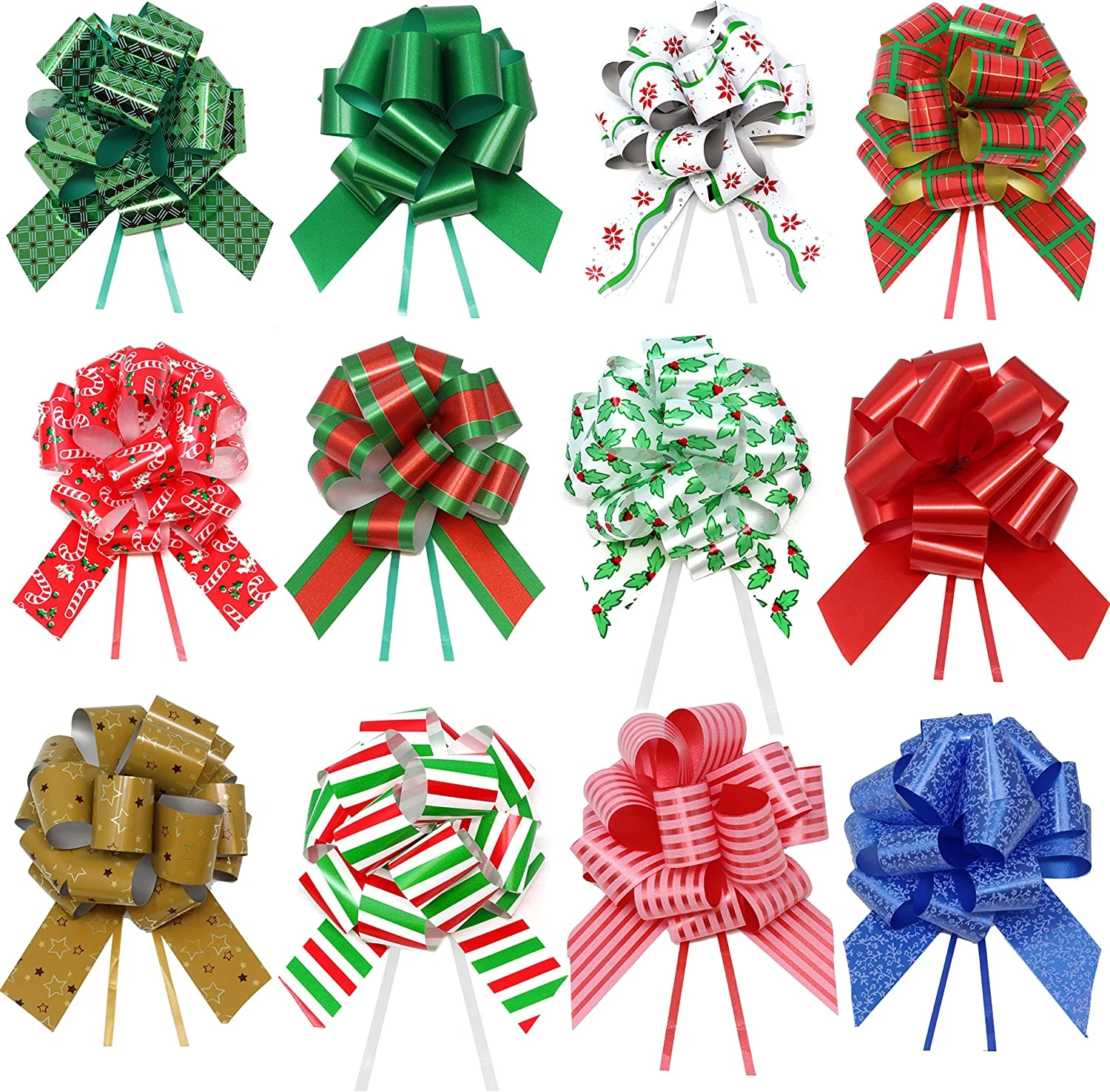48 Piece Christmas Gift Wrap Pull Bows 5 48 Piece Christmas Gift Wrap Pull Bows - Image 3