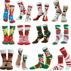 Soft Cotton Christmas Socks Set, 12 Pack