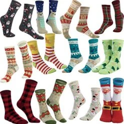 Christmas Holiday Crew Socks, 12 Pairs