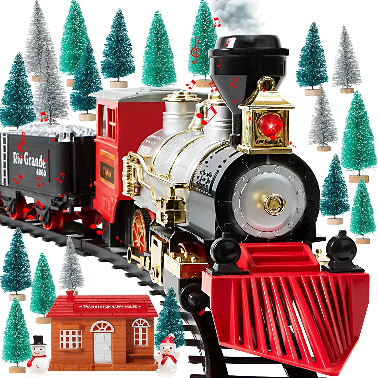 Christmas Electric Train Set With Miniatures(Medium) 3 Christmas Electric Train Set With Miniatures(Medium)