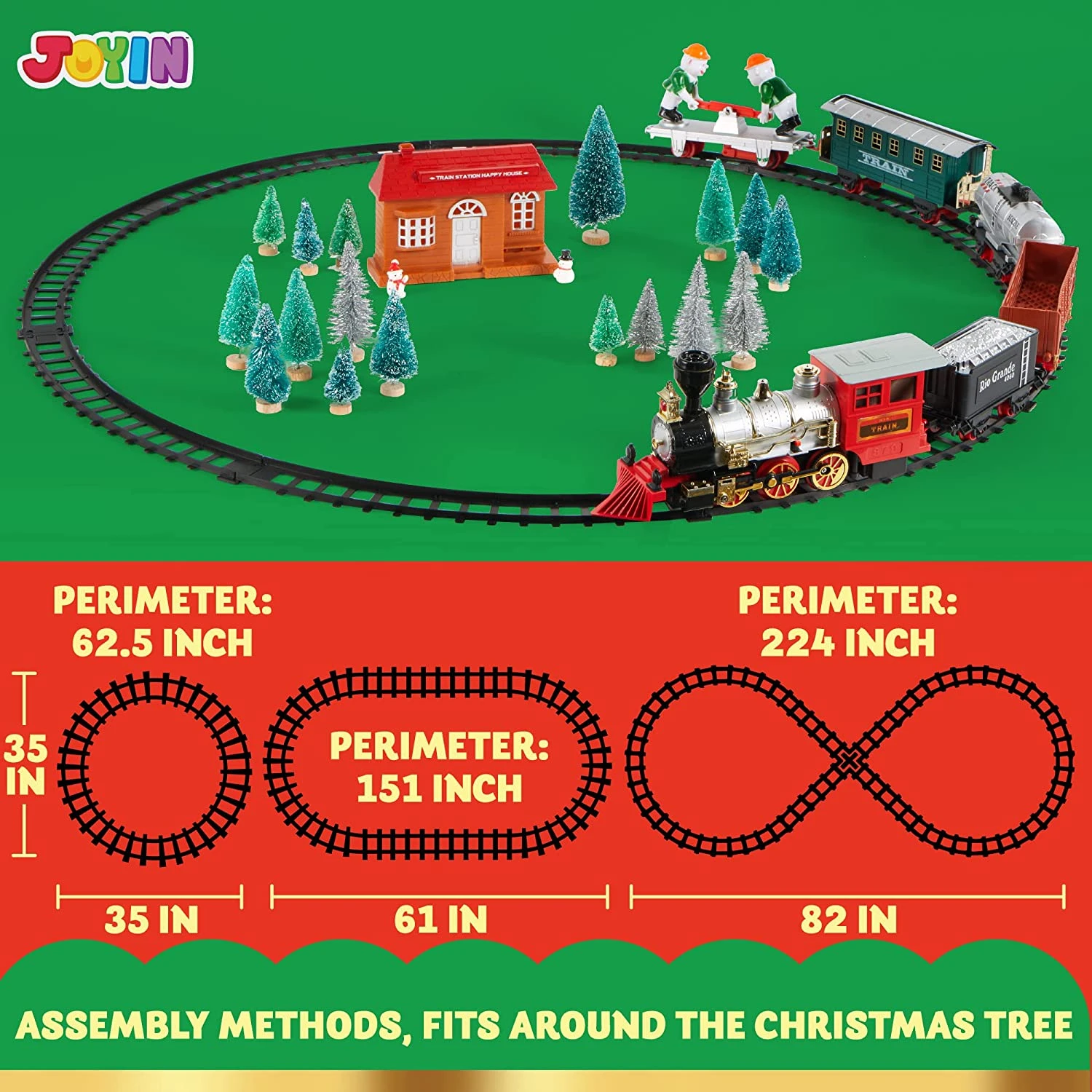 Christmas Electric Train Set With Miniatures(Medium) 5 Christmas Electric Train Set With Miniatures(Medium) - Image 3