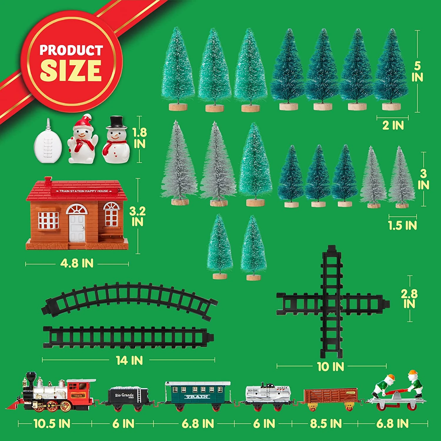 Christmas Electric Train Set With Miniatures(Medium) 8 Christmas Electric Train Set With Miniatures(Medium) - Image 6