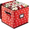 Christmas Ornament Storage Box With Ornament Pattern (Red) 1 Christmas Ornament Storage Box With Ornament Pattern (Red) -Xmas Supplies Shop ChristmasOrnamentStorageBoxwithOrnamentPattern Red 2