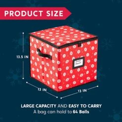 Christmas Ornament Storage Box With Ornament Pattern (Red) 13 Christmas Ornament Storage Box With Ornament Pattern (Red) -Xmas Supplies Shop ChristmasOrnamentStorageBoxwithOrnamentPattern Red 6