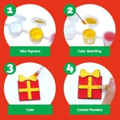 Christmas Wood Magnets Painting Kit, 14 Pcs -Xmas Supplies Shop ChristmasWoodMagnetsPaintingKit 14Pcs 5