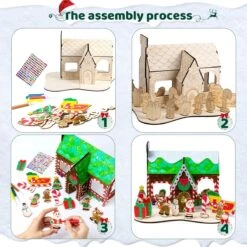 Christmas Wooden House Painting Craft Kits 12 Christmas Wooden House Painting Craft Kits -Xmas Supplies Shop ChristmasWoodenHousePaintingCraftKits 5