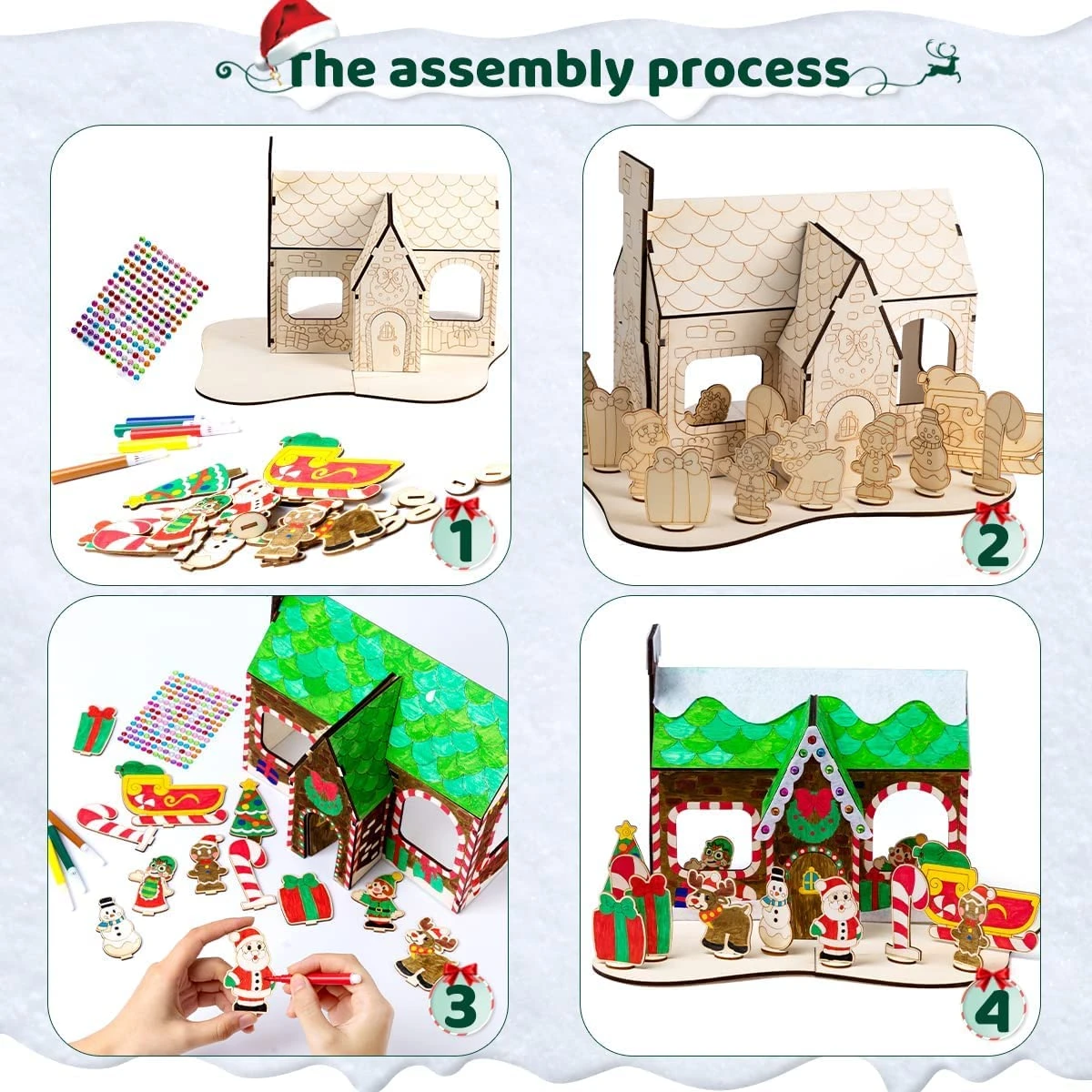 Christmas Wooden House Painting Craft Kits 6 Christmas Wooden House Painting Craft Kits - Image 4