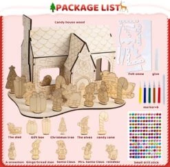 Christmas Wooden House Painting Craft Kits 13 Christmas Wooden House Painting Craft Kits -Xmas Supplies Shop ChristmasWoodenHousePaintingCraftKits 6