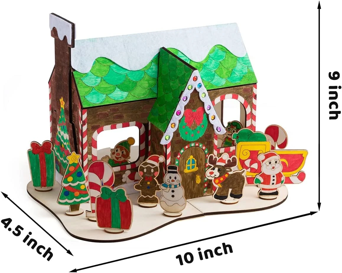 Christmas Wooden House Painting Craft Kits 8 Christmas Wooden House Painting Craft Kits - Image 6