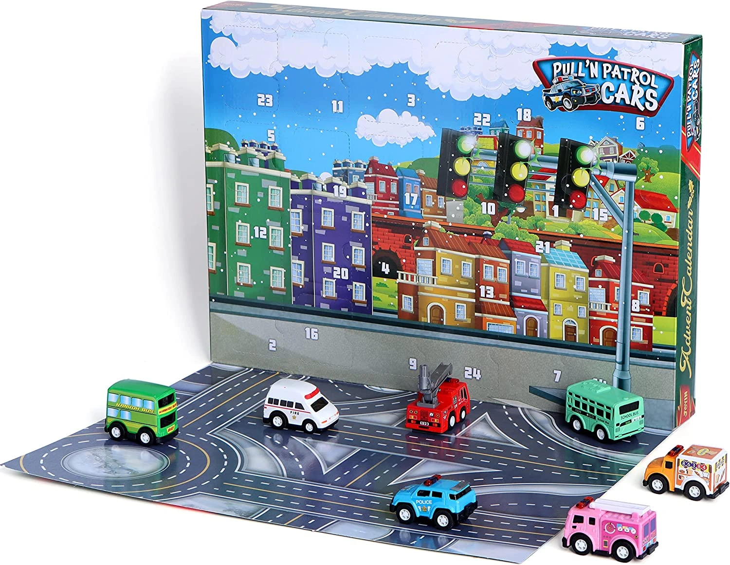 Christmas Pull Back City Car Advent Calendar, 24 Pcs 6 Christmas Pull Back City Car Advent Calendar, 24 Pcs - Image 4