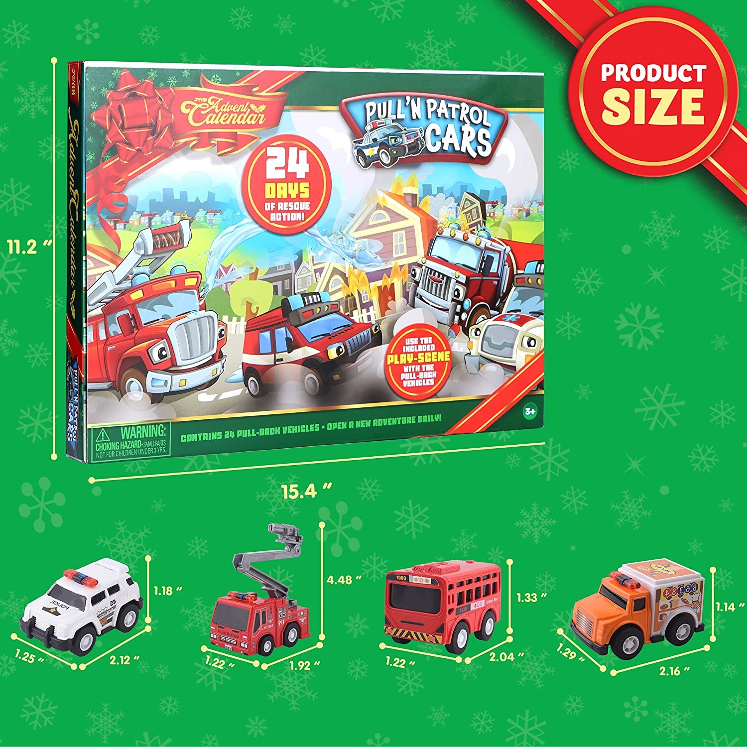Christmas Pull Back City Car Advent Calendar, 24 Pcs 7 Christmas Pull Back City Car Advent Calendar, 24 Pcs - Image 5