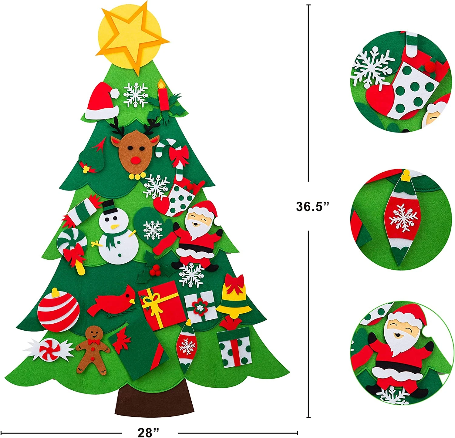 DIY Felt Wall Christmas Tree With 26 Piece Hanging Ornaments 7 DIY Felt Wall Christmas Tree With 26 Piece Hanging Ornaments - Image 5