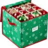 Snowflake Patterned Christmas Ornament Storage Box (Green) 1 Snowflake Patterned Christmas Ornament Storage Box (Green) -Xmas Supplies Shop SnowflakePatternedChristmasOrnamentStorageBox Green 2
