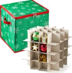 Snowflake Patterned Christmas Ornament Storage Box (Green) 10 Snowflake Patterned Christmas Ornament Storage Box (Green) -Xmas Supplies Shop SnowflakePatternedChristmasOrnamentStorageBox Green 3