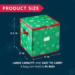 Snowflake Patterned Christmas Ornament Storage Box (Green) 13 Snowflake Patterned Christmas Ornament Storage Box (Green) -Xmas Supplies Shop SnowflakePatternedChristmasOrnamentStorageBox Green 6