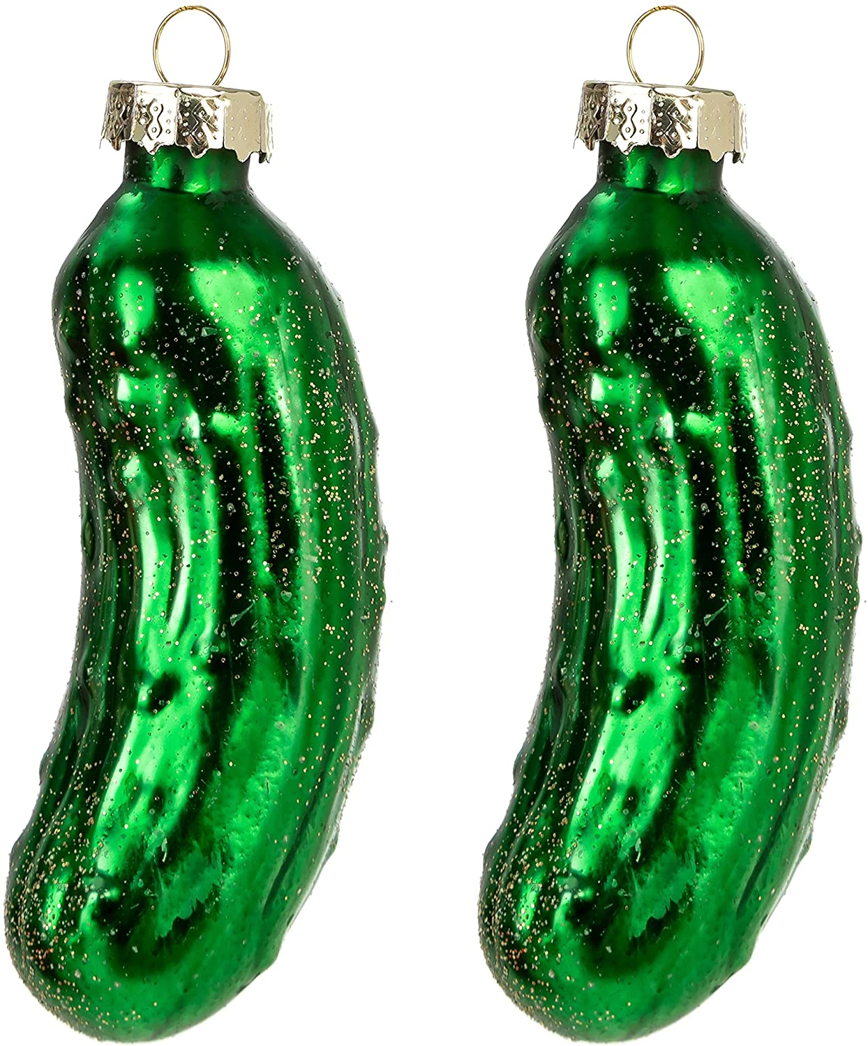 Christmas Glass Ornament 2-pcs Pickle Set For Christmas Tree Decoration 3 Christmas Glass Ornament 2-pcs Pickle Set For Christmas Tree Decoration