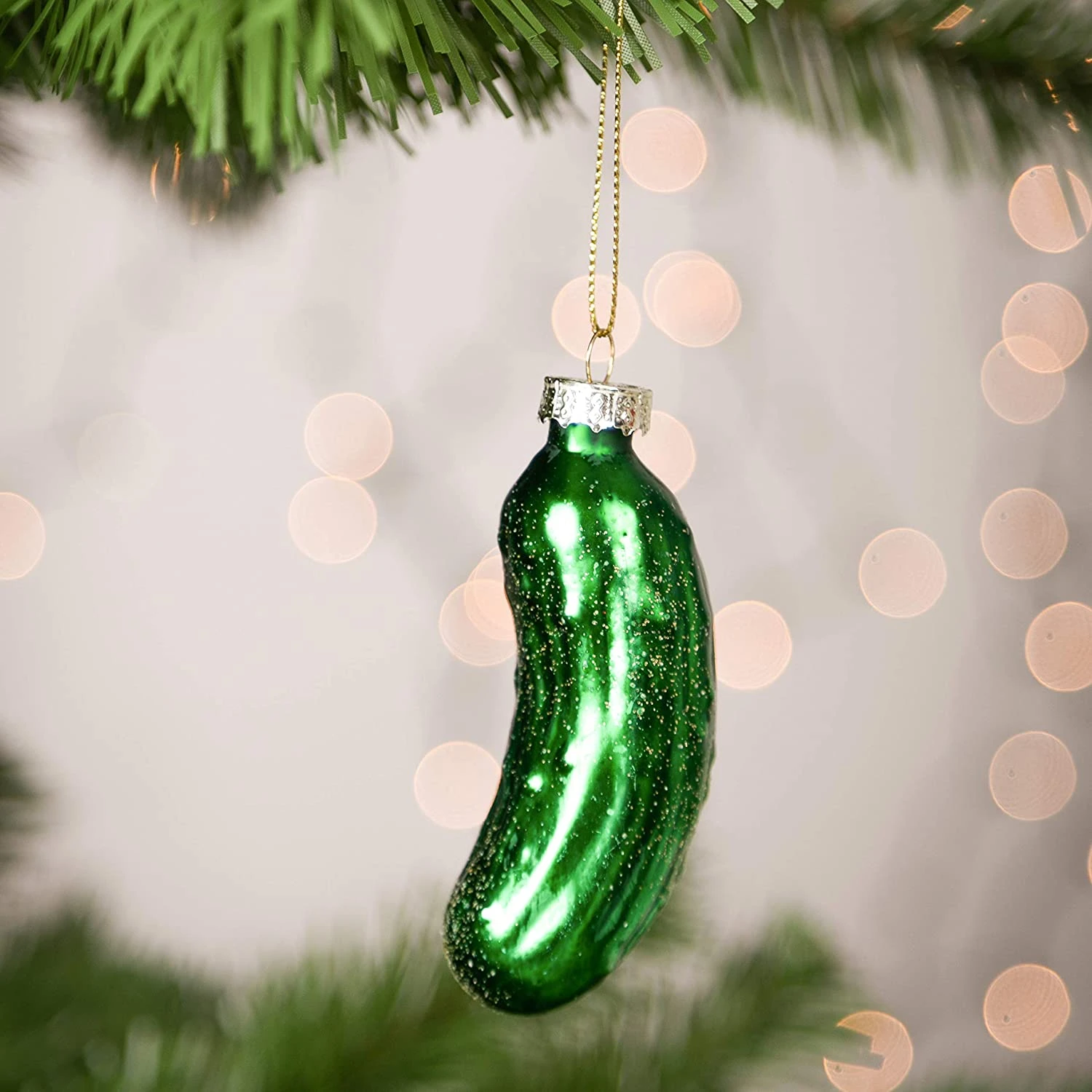 Christmas Glass Ornament 2-pcs Pickle Set For Christmas Tree Decoration 8 Christmas Glass Ornament 2-pcs Pickle Set For Christmas Tree Decoration - Image 6