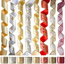 Wired Christmas Ribbons For Decorations & Wrapping